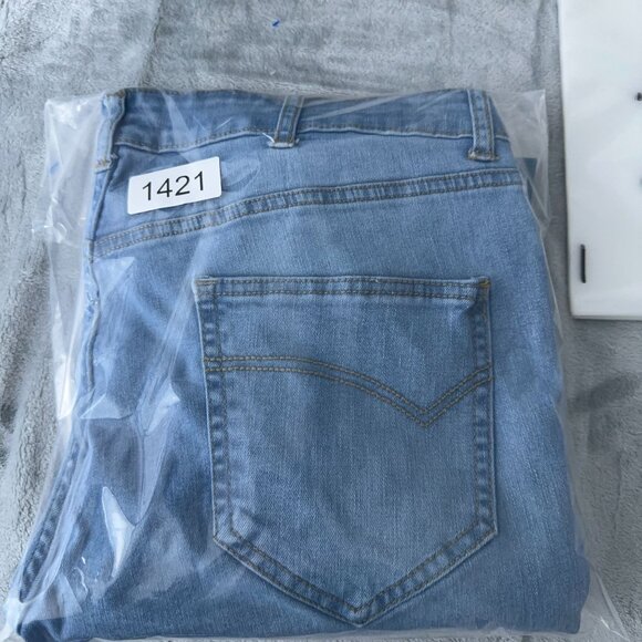 Nuon Skinny Jeans Denim Stretch Light Wash Five Design Pockets Womens Blue SZ 34 - Picture 12 of 12